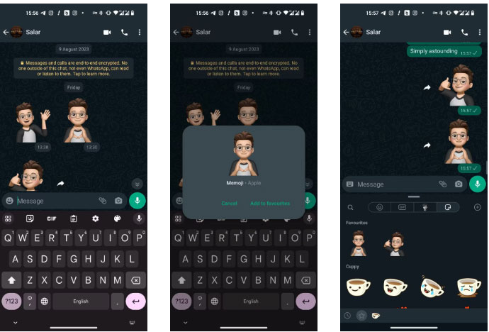 Gửi Memoji trong WhatsApp