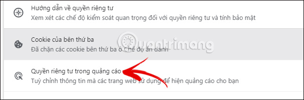 Quyền riêng tư t quảng cáo Google Chrome