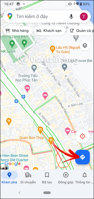 Chỉ đường trên Google Maps