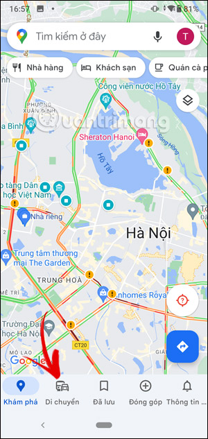 Xem tuyến đường đã lưu trên Google Maps
