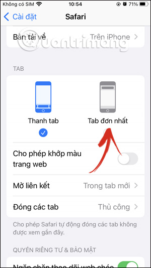 Chỉnh vị trí hiển thị thanh tìm kiếm Safari