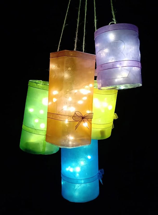 Làm đèn lồng bằng vỏ chai nhựa