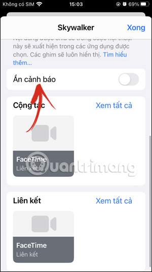 Thiết lập ẩn cảnh báo tin nhắn iPhone