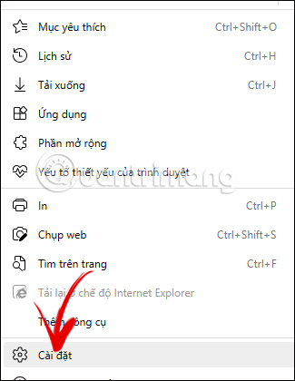 Cài đặt trên Microsoft Edge