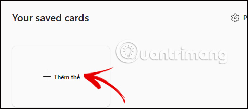 Thêm thẻ thanh toán trên Microsoft Edge