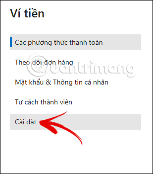 Cài đặt thẻ thanh toán trên Microsoft Edge