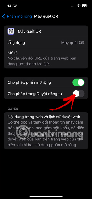 Dùng tiện ích Safari chế độ ẩn danh