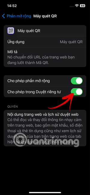 Dùng tiện ích chế độ ẩn danh Safari