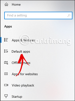 Default Apps trên Windows 