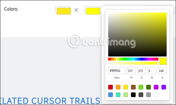 Thay đổi trỏ chuột bằng Cursor Trail