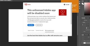 Adobe phát hiện được người dùng sử dụng phần mềm lậu