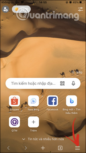 Tùy chọn trình duyệt Edge