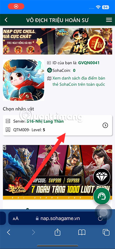 code vo dich trieu hoan su