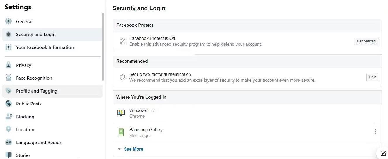 Kích hoạt Facebook Protect trong cài đặt Facebook