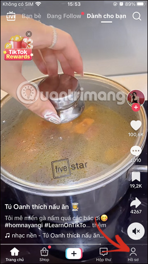 Truy cập hồ sơ TikTok