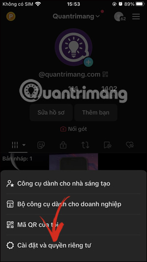 Cài đặt tài khoản TikTok