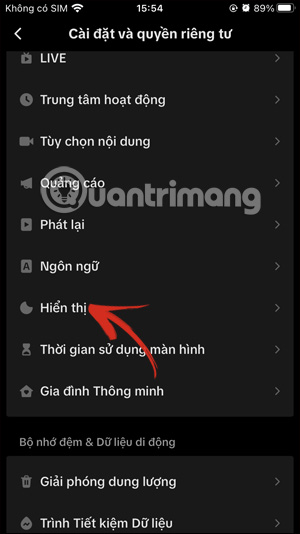 Chỉnh nội dung hiển thị trên TikTok
