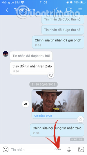 Tùy chọn nhắn tin trên Zalo