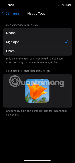 Phản hồi xúc giác trên Haptic Touch