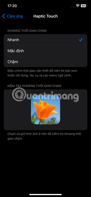 Tăng phản hồi xúc giác trên iPhone