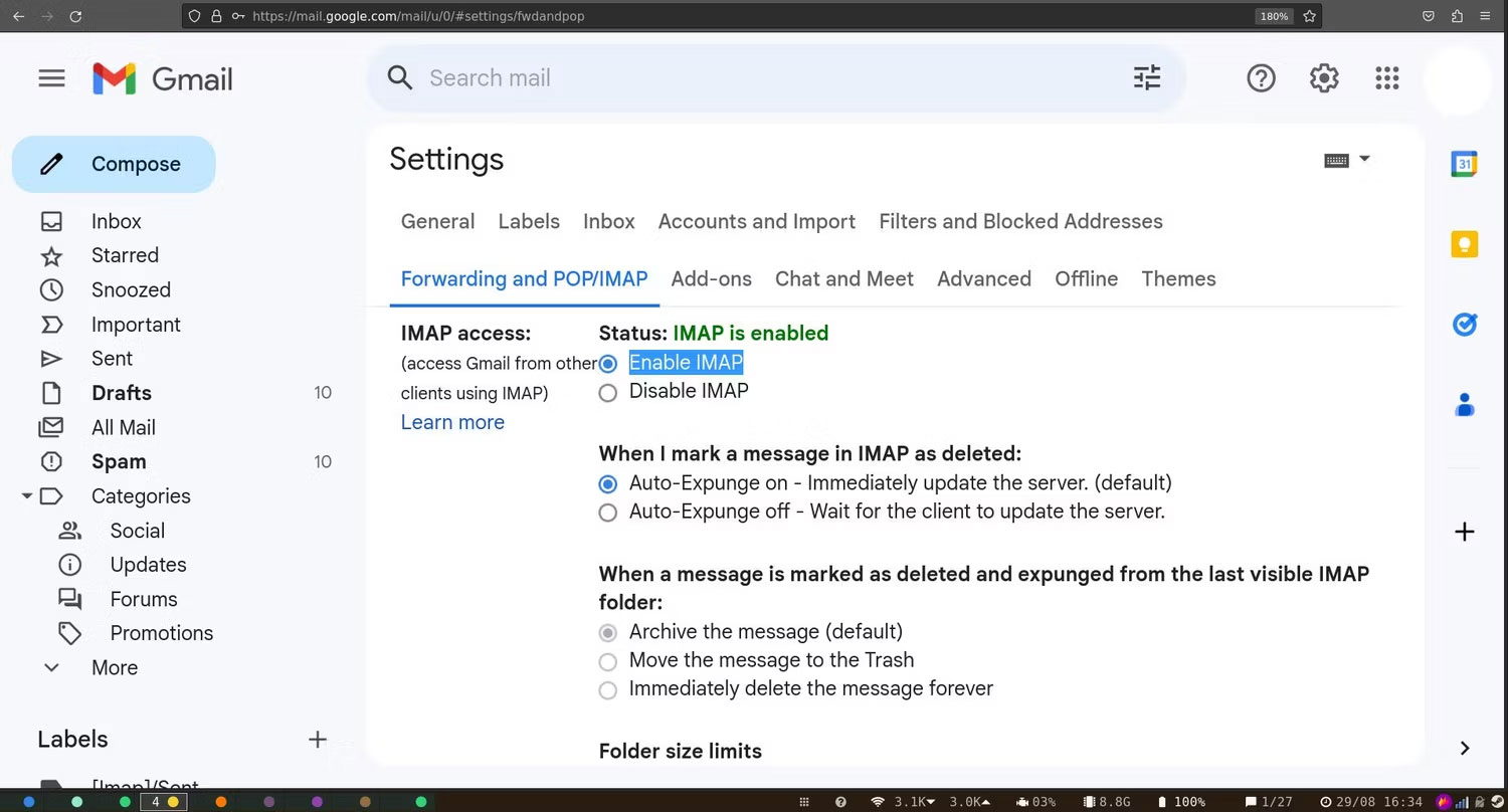 Bật IMAP trong Gmail