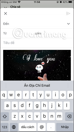 Gửi ảnh từ Zalo sang Gmail
