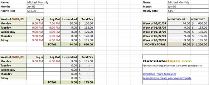 Mẫu bảng chấm công cơ bản hàng tháng