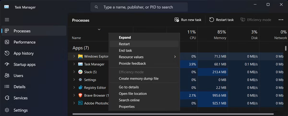 Cách thay đổi vị trí Taskbar trên Windows 11