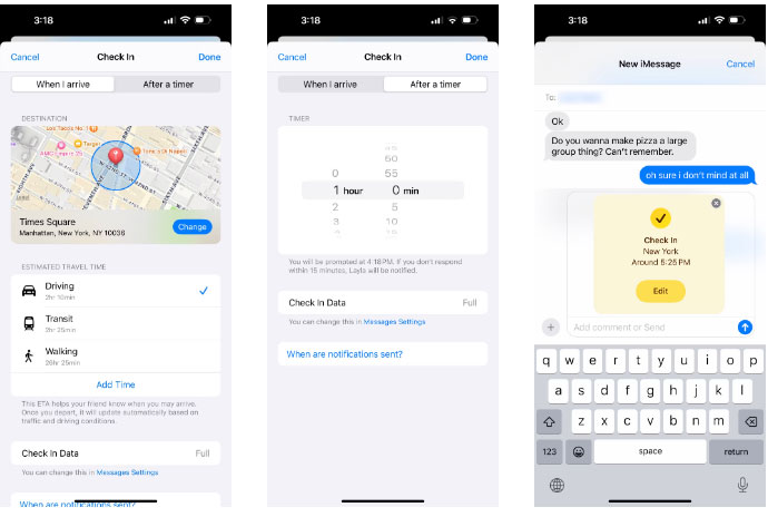 Gửi thông tin Check in cho bạn bè trong Messages iOS 17