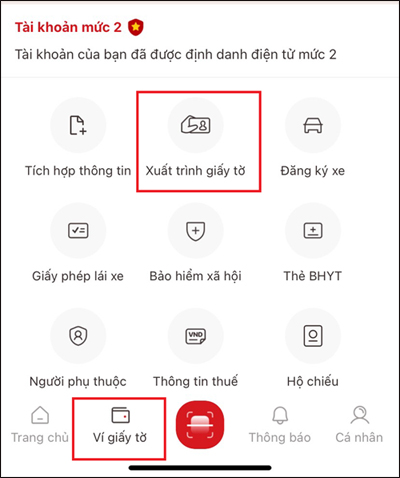 Xem giấy tờ trên VNeID