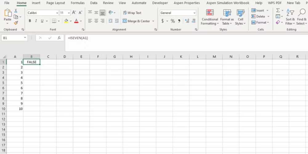 Kết quả dùng hàm ISEVEN trong Excel