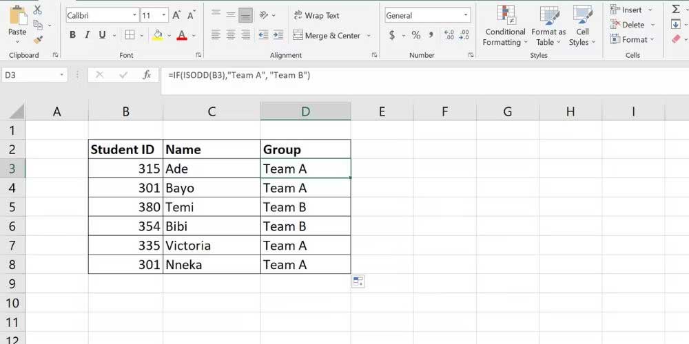 Cách dùng hàm ISEVEN và ISODD trong Excel