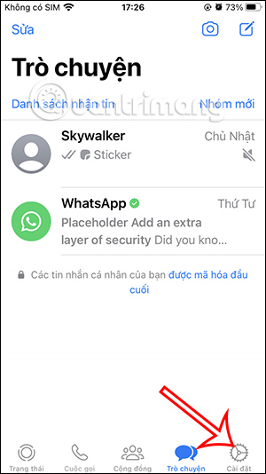 Cài đặt  WhatsApp
