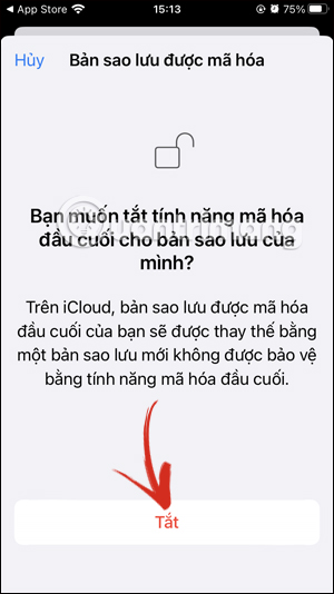 Hủy mã khóa sản lưu WhatsApp