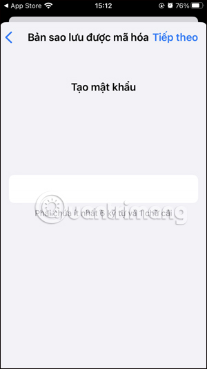 Nhập mật khẩu sao lưu WhatsApp