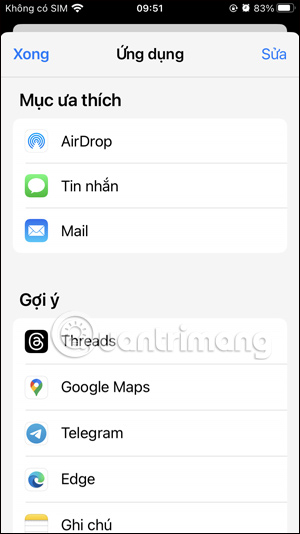 Chọn ứng dụng chia sẻ video Facebook Reels