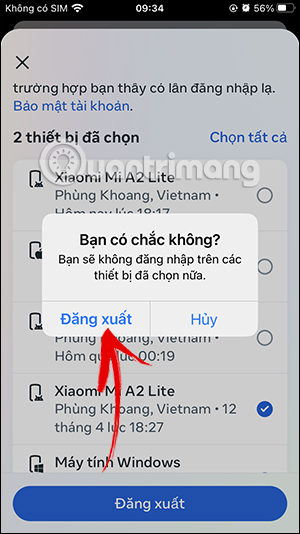 Đăng xuất Facebook trên các thiết bị
