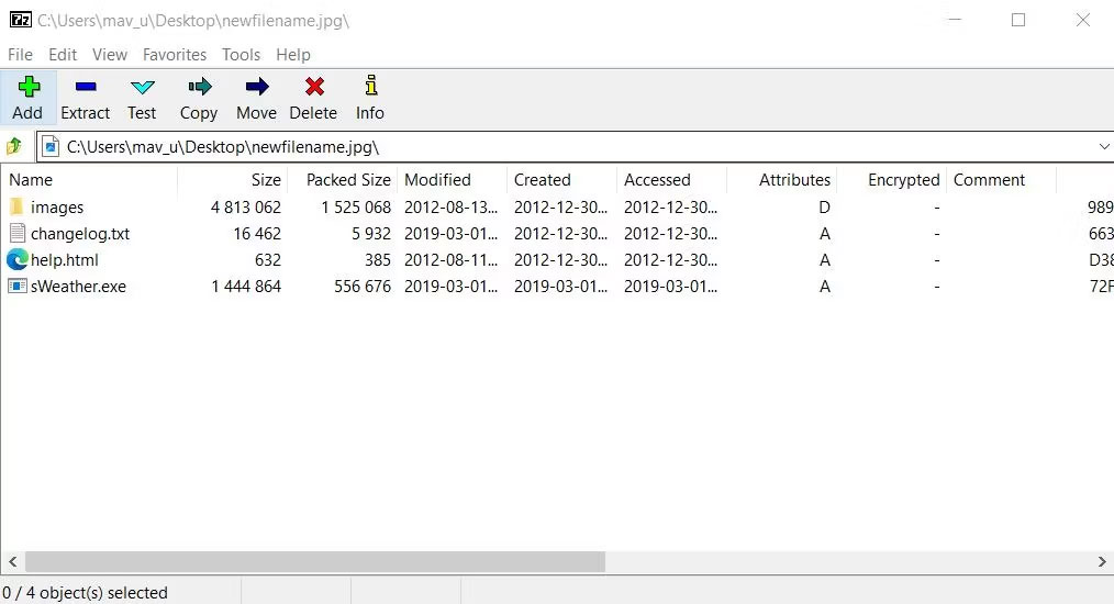 Nút Extract trong 7-Zip