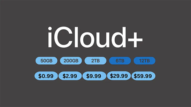 Apple bổ sung các gói lưu trữ 6TB và 12TB mới cho iCloud+