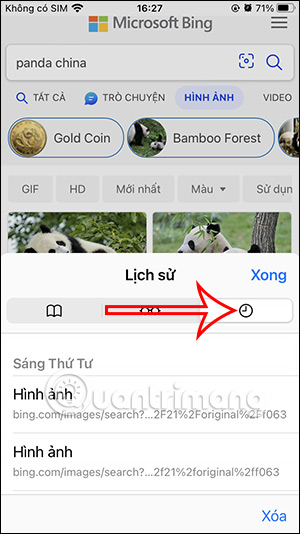 Xem lịch sử duyệt web Safari