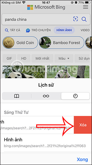 Xóa lịch sử duyệt web Safari