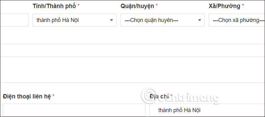 Thông tin người nộp hồ sơ