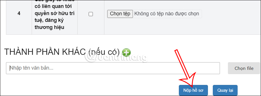 Nộp hồ sơ chứng nhận tên định danh