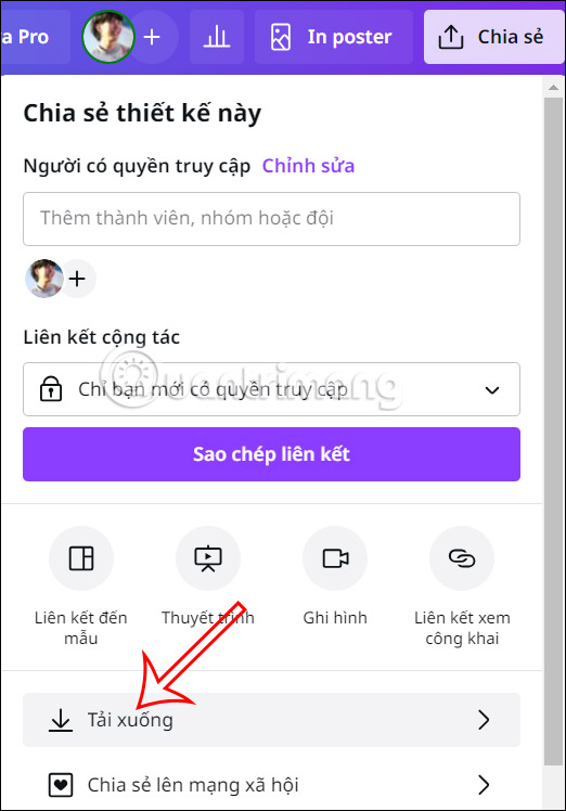Tải lịch trên Canva 