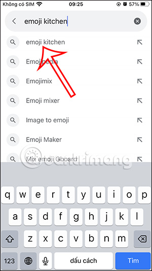 Tìm kiếm Emoji Kitchen
