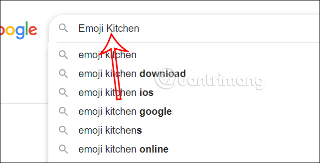 Tìm kiếm Emoji Kitchen trên Google máy tính
