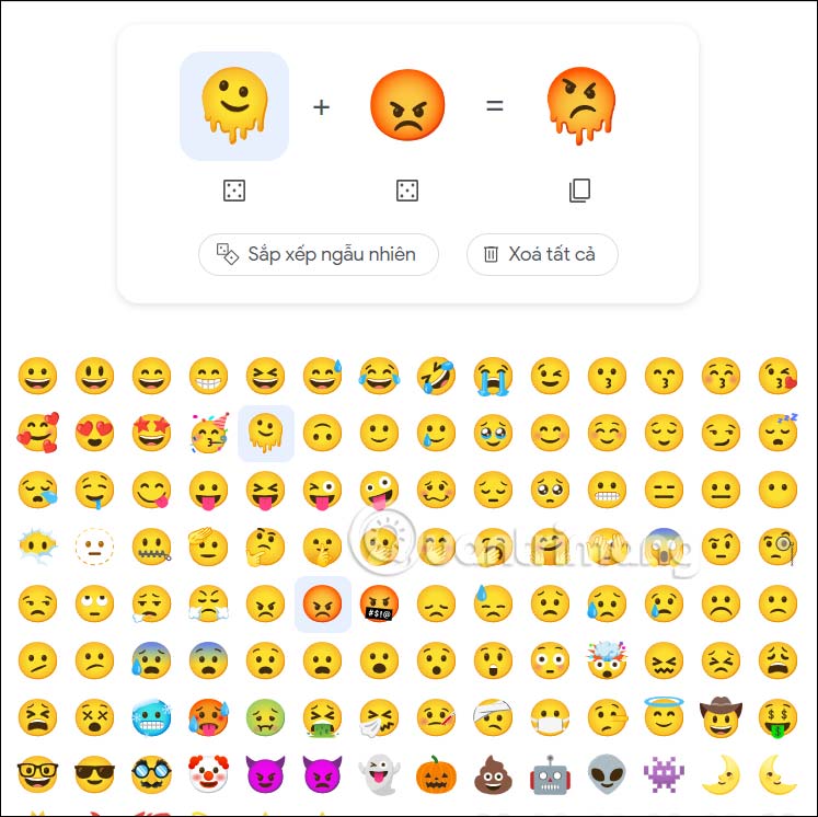 Kết hợp emoji trên Emoji Kitchen