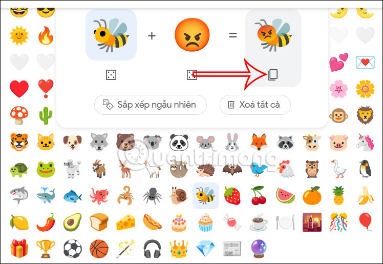 Sao chép emoji trên Emoji Kitchen