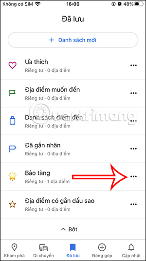 Tùy chỉnh địa điểm đã lưu Google Maps