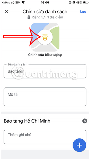 Chọn emoji cũ cho địa điểm Google Maps